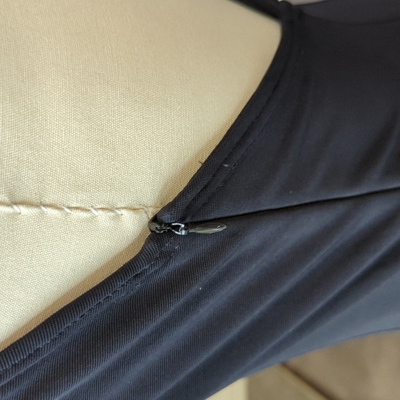 Vintage Jessica McClintock Gunne Sax Ribbed Jersey Long Maxi Dress Black 7/8 - Picture 5 of 10